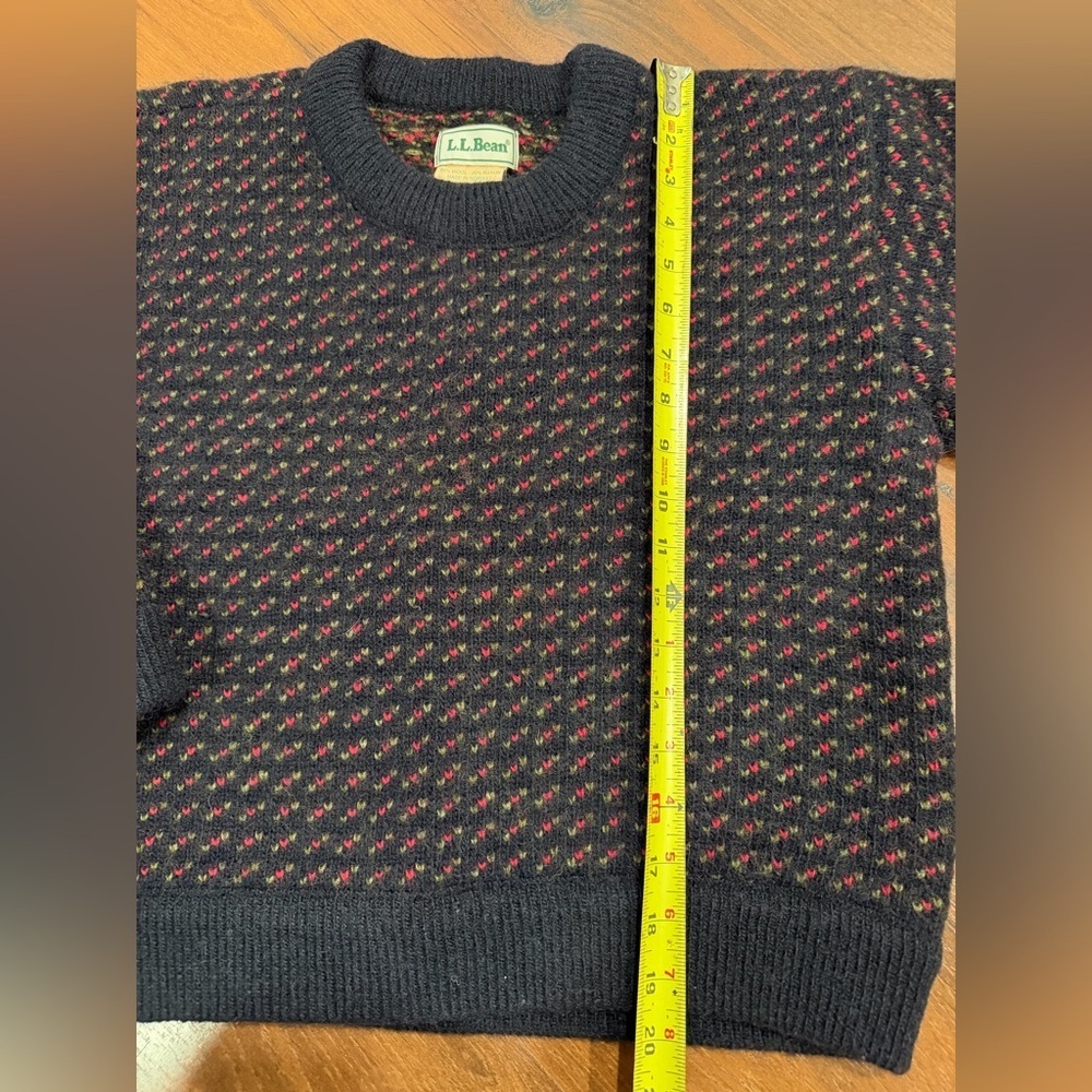 VTG LL Bean Birdseye Norwegian Sweater Women M Wool Knit Norway Fisherman Navy - Picture 4 of 7